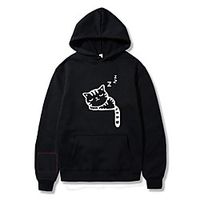 Men's Pullover Hoodie Sweatshirt Cat Animal Front Pocket Hooded Daily Basic Hoodies Sweatshirts  Yellow Blushing Pink Green miniinthebox - thumbnail