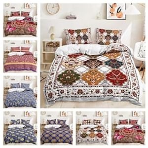The Court Pattern Bohemian National Style Duvet Cover Bedding Sets Comforter Cover with 1 Duvet Cover or Coverlet,1Sheet,2 Pillowcases for Double/Queen/King(1 Pillowcase for Twin/Single) miniinthebox