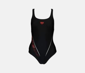 Womens Mallard High One Piece Swimwear  Black/Red