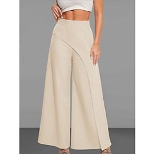 Women's Pants Trousers Full Length Designer Formal Buff Pearl White S M Spring, Fall, Winter, Summer Lightinthebox
