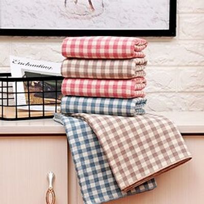 Classics Small Grid 100% Cotton Towel Super Soft Face Towel for Bathroom Ideal for Everyday use Compact  Lightweight - Blue(13 x29 Inches)1 Piece Lightinthebox
