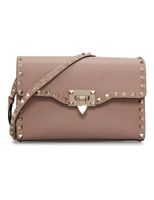 Small Rockstud Grainy Crossbody Bag - Powder Pink - thumbnail