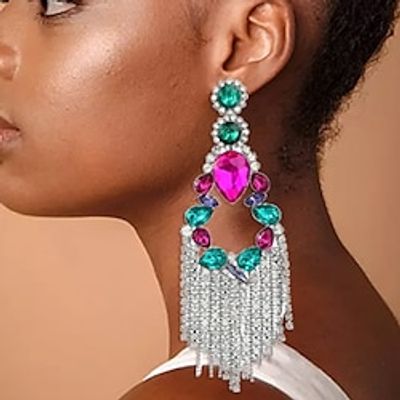 Women's Drop Earrings Hoop Earrings Tassel Fringe Precious Statement Imitation Diamond Earrings Jewelry White Green Rainbow For Wedding Party 1 Pair Lightinthebox Women's Drop Earrings Hoop Earrings Tassel Fringe Precious Statement Imitation Diamond Earrings Jewelry White Green Rainbow For Wedding Party 1 Pair Lightinthebox