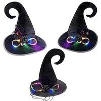 Witch Hat Halloween Children's Adult Ball Dress Up Golden Velvet Corner Hat Elf Witch Hat Witch Hat Glow Lightinthebox - thumbnail