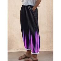 Women's Slacks Normal Polyester Gradient Purple Fashion High Waist Full Length Street Casual Summer Spring Lightinthebox