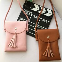 Tassel Portable PU Leather Phone Bag Shoulder Bags Crossbody Bags