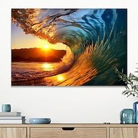 Landscape Wall Art Canvas Waves in the Sun Prints and Landscape Posters Pictures Decorative Fabric Painting For Living Room Pictures No Frame miniinthebox