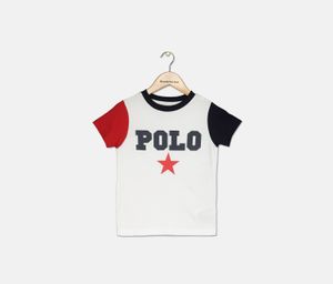Toddler Boys Short Sleeve Tee  White Combo