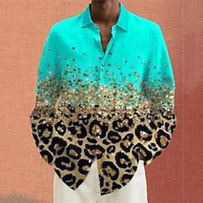 Leopard Casual Men's Shirt Linen Shirt Daily Wear Going out Weekend Fall Winter Turndown Long Sleeve Blue S, M, L Slub Fabric Shirt Lightinthebox Leopard Casual Men's Shirt Linen Shirt Daily Wear Going out Weekend Fall Winter Turndown Long Sleeve Blue S, M, L Slub Fabric Shirt Lightinthebox