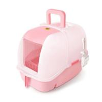 Catidea Luxury Hooded Cat Litter Station With Sifter-Pink