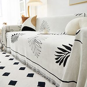 Sofa Cover, with Lealves Sofa Cover Seat Anti Slip Covers for Couch Green White Sofa Throw Blankets miniinthebox