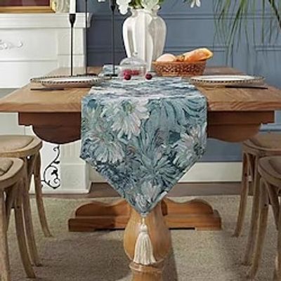 Table Runner Dining Table Decoration, Flower Pattern Farmhouse Tablerunner Table Flag Decor For Dining Weddig Party Holiday miniinthebox