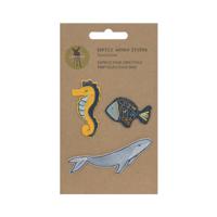 Lassig Textile Woven Sticker Stick On - Sea (Set of 3)