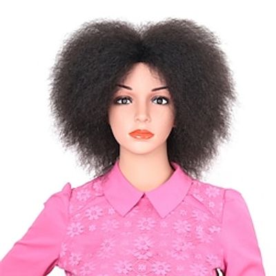 Cosplay  Wig 80S Curly Afro Layered Haircut Machine Made Wig Burgundy Blonde 6 inch #99j Black Medium Brown Strawberry Blonde Synthetic Hair Women's Cosplay Party Cool Burgundy Dark Brown miniinthebox