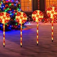 Christmas candy lanterns, floor-mounted lanterns, one for four and one for five, solar lanterns, courtyard garden lawn lights Lightinthebox - thumbnail