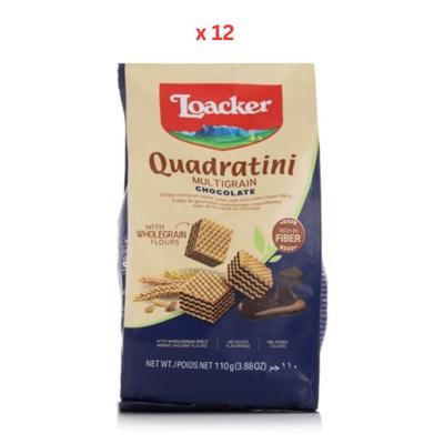 Loacker Quadratini Chocolate Multigrain Wafers, 12X110G