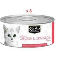 Kit Cat Chicken & Crabstick 80g Cat Wet Food (Pack Of 3)