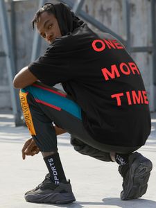 KOYYE Men Casual Hooded Letter Print Fashion T-Shirt