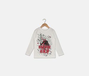 Boys Homework Ninja Graphic Print  White