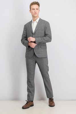 Mens Plaid Pant and Suit Jacket Set Grey Mens Plaid Pant and Suit Jacket Set Grey