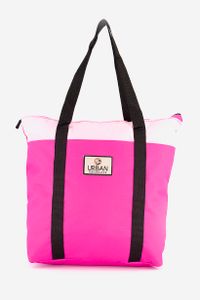 Womens Eva Brand Patch Tote Bag 42 L x 40 H x 6 W cm  Black/Pink/Magenta