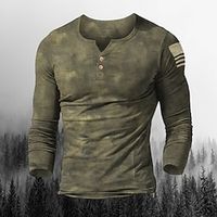 Graphic American Flag Fashion Designer Basic Men's 3D Print Henley Shirt T shirt Tee Tee Top Long Sleeve Shirt Street Casual Daily T shirt Black Burgundy Brown Long Sleeve Henley Shirt Spring Fall Lightinthebox