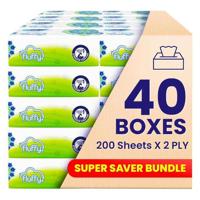 Fine Facial Tissues Fluffy 200X2 Plies Dawn (Pack of 40)
