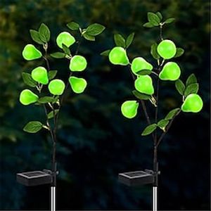 2pcs Solar Pathway Lights Outdoor Simulation Pear LED Lamp Courtyard Decoration Outdoor Waterproof Garden Landscape Lamp Lawn Lamp Party Atmosphere Lamp miniinthebox