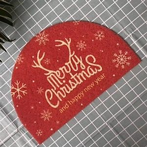 Christmas PVC Floor Mat Semi-Circular Festive Atmosphere Household Carpet Household Door Mat Rubbing Mud Non-Slip Mat Lightinthebox