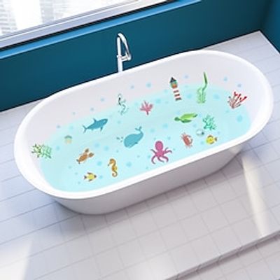 6pcs Marine Animal Wall Stickers Self-Adhesive Waterproof Non-Slip Bathtub Decorative Bathtub Stickers. Lightinthebox