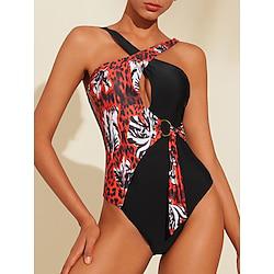 Floral Leopard Contrast Bikini Swimsuit Lightinthebox