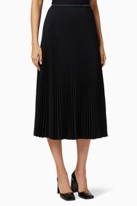 Fluid Twill Pleated Skirt