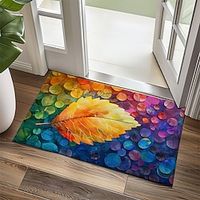 Rainbow Leaf Doormat Non-Slip Oil Proof Rug Indoor Outdoor Mat Bedroom Decor Bathroom Mat Entrance Rug Door Mat Lightinthebox