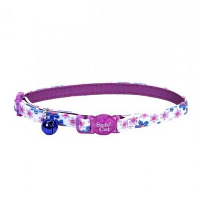 Coastal 3 And Safe Cat Flower Frenzy Adj.Breakaway Collar Purple