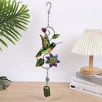 1pc Butterfly Metal Painted Wind Chime Outdoor Handicraft Glow In The Night Hanging Ornament For Window Balcony Garden Decor miniinthebox - thumbnail