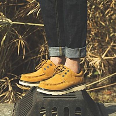 Men's Boots Classic Daily Outdoor Walking Shoes Suede Faux Leather Non-slipping Booties / Ankle Boots Yellow Winter miniinthebox