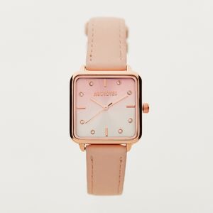 Mistotes Crystal Studded Square Dial Wristwatch