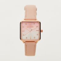 Mistotes Crystal Studded Square Dial Wristwatch - thumbnail