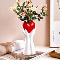 Love Heart Handheld Home Decor Vase - Made of Resin with Artistic Human Body Design - Unique Modern Decorative Vase for Dining Table Centerpieces, Restaurant, Living Room, or Wedding Decor Lightinthebox