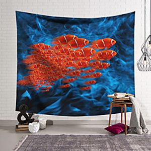 Wall Tapestry Art Decor Blanket Curtain Hanging Home Bedroom Living Room Decoration Polyester School of Red Fish miniinthebox