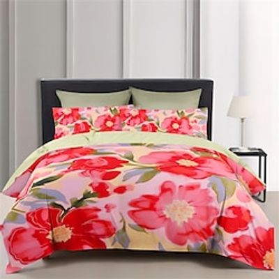 100% Cotton Duvet Cover Set Floral Pattern Comforter Set Soft 3-Piece Luxury Bedding Set Home Decor Gift King Queen Full Size Lightinthebox