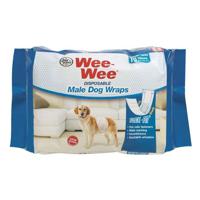 Four Paws Wee-Wee Disposable Male Dog Wraps, 12 Pack Medium/Large