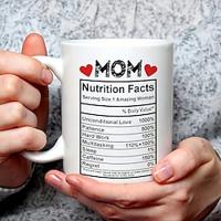 1pc 11oz MOM Mother's Day Ceramic Coffee Mug White Tea Mug For Mom Classic Drinking Cup With Handle Novelty Gift For Hot Or Cold Drinks Like Cocoa Milk Tea Or Water Mother's Day Gifts Birthday Gifts Lightinthebox