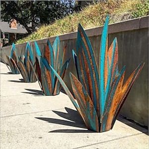 Tequila Rustic Sculpture, DIY Metal Agave Plant,Rustic Hand Painted Metal Agave,Garden Yard Art Decoration Statue Home Decor for Yard Stakes,Garden Figurines,Outdoor Patio miniinthebox