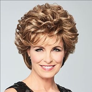 Synthetic Wig Curly Layered Haircut Wig Short Brown Synthetic Hair Women's Fashionable Design Exquisite Fluffy Brown Wigs miniinthebox