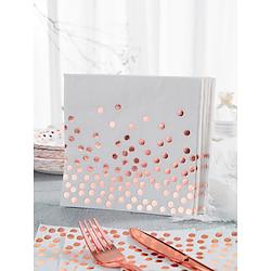 25 pieces/set of white and rose gold disposable napkins 1313 inch 2 floors party supplies rose gold polka-dot paper towels suitable for dinner graduation anniversary cocktail birthday party decora Lightinthebox