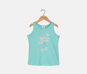 Kids Girls Sleeveless Graphic Top  Turquoise