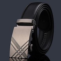 Men's Faux Leather Belt Ratchet Belt Black Gold Faux Leather Fashion Business Formal Party Work Daily miniinthebox - thumbnail