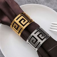 Christmas Kitchen Deco Napkin Ring Back Word Creative Napkin Buckle Metal Napkin Ring Hotel Wedding Table Napkin Ring Accessories Lightinthebox - thumbnail