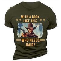 With a Booy like This Cowboy Black White Army Green T shirt Tee Men's Graphic Cotton Blend Shirt Sports Classic Shirt Short Sleeve Comfortable Tee Street Holiday Summer Fashion Designer Clothing S M L Lightinthebox